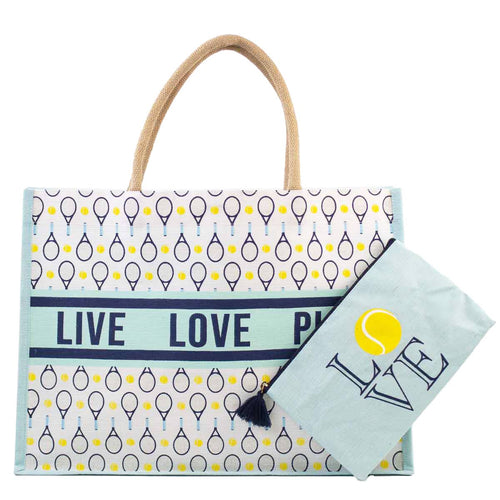 Royal Standard Tennis Love Juco Tote   Sky/Navy/White   19x14x7.5