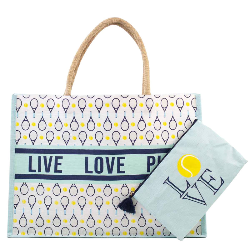 Royal Standard Tennis Love Juco Tote   Sky/Navy/White   19x14x7.5