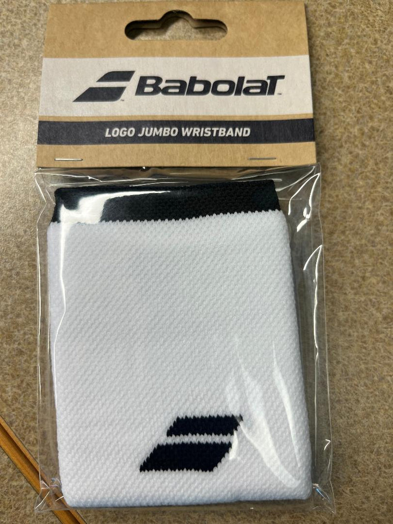 Babolat Logo Jumbo Wristband ( white and black )