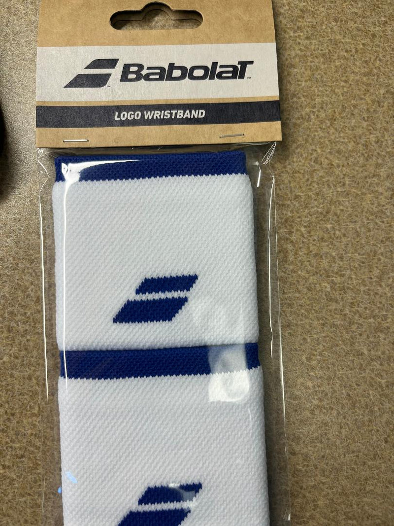 Babolat Logo Wristband ( white and blue )