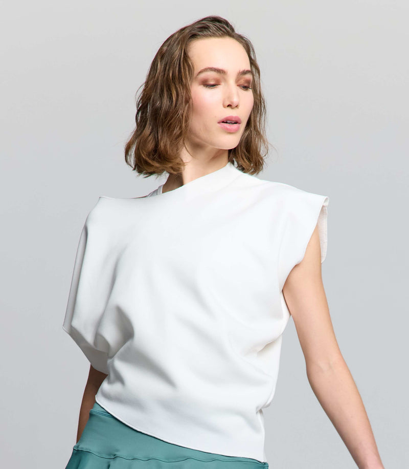 Lija Cloud Diagonal Warm Up Layer in White