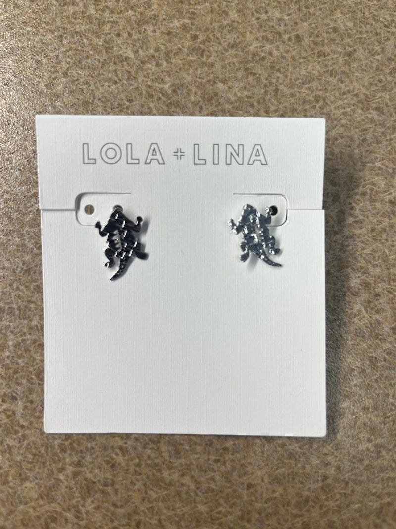 Lola + Lina small silver stud earrings