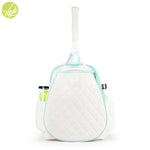 Ame & Lulu Quilted White/Light Blue Game on Tennis Backpack
