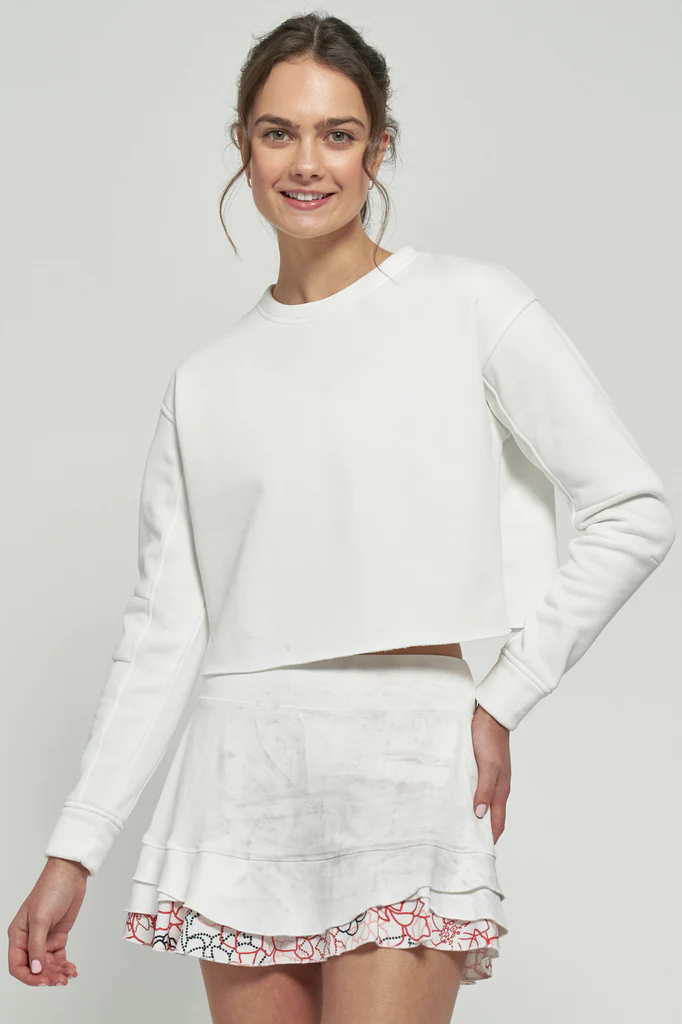Lija Cropped Sweatshirt White