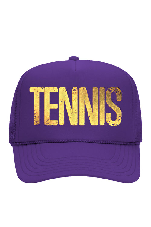 Tennis Gold Hat Green/Purple/Black
