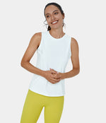 Halara White Cut Out Crossover Tank Top