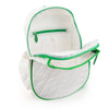 Ame & Lulu Quilted White/Green Game on Tennis Backpack