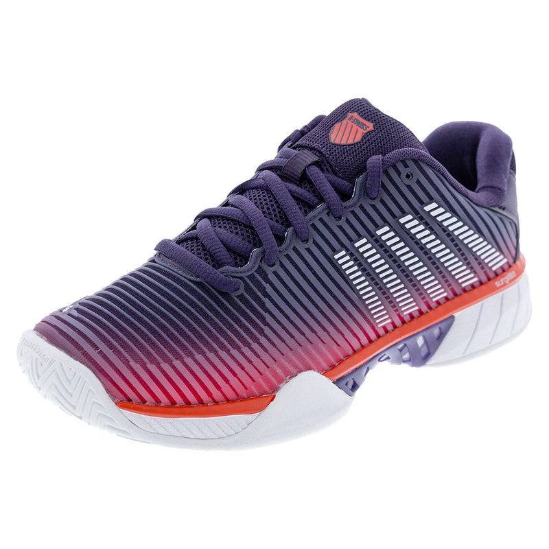 K-Swiss Women`s Hypercourt Express 2 Tennis Shoes Purple Plumeria and White