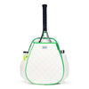 Ame & Lulu Quilted White/Green Game on Tennis Backpack
