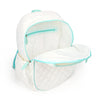 Ame & Lulu Quilted White/Light Blue Game on Tennis Backpack