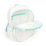 Ame & Lulu Quilted White/Light Blue Game on Tennis Backpack